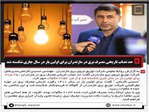 حد نصاب تاریخی مصرف برق در مازندران شکسته شد