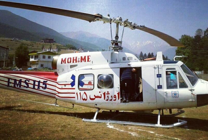 بالگرد اورژانس مازندران برای انتقال بیمار بدحال به بیمارستان تخصصی به پرواز درآمد