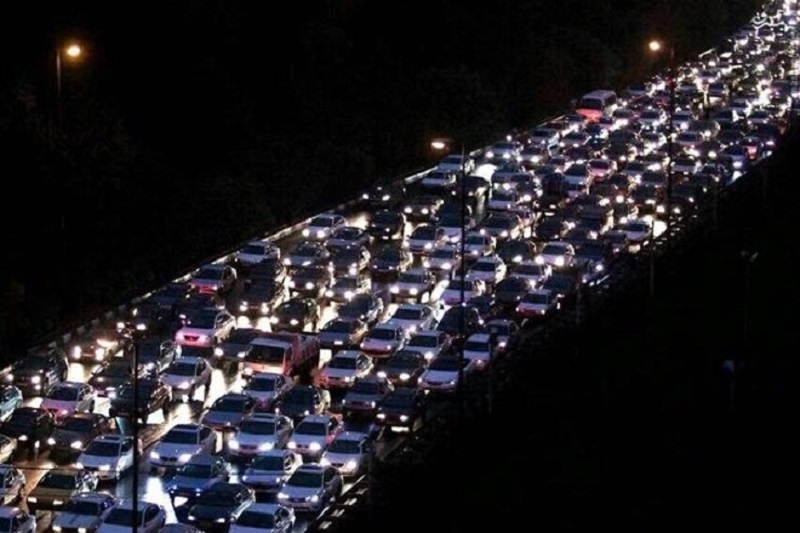 ترافیک سنگین در محور چالوس - کرج