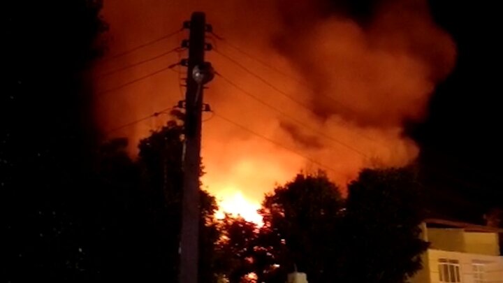 آتش سوزی مهیب در جاده چالوس